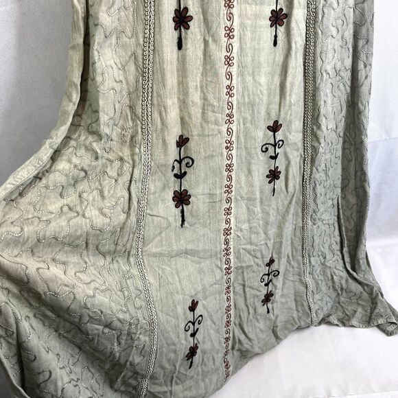 Sumeer by S&N Fashions Light Green Embroidered Tie Back Maxi Dress Size XL - Picture 6 of 13